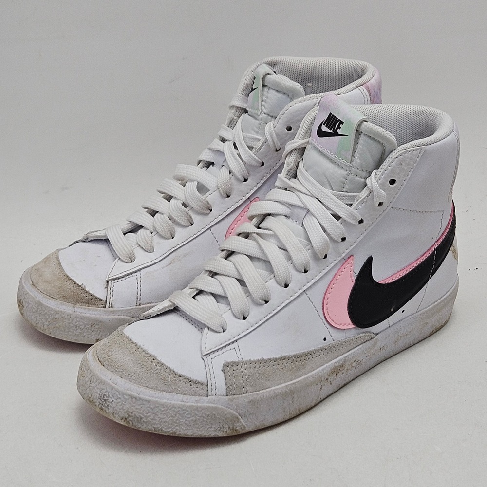 Nike Blazer Mid 77 White Pink Tie Dye High Top Sneakers DD1847-101 Youth 4.5Y